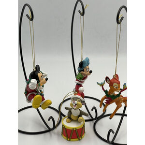 Disney Christmas Magic Ornaments W/Box Mickey Minnie Bambi Thumper Set/4